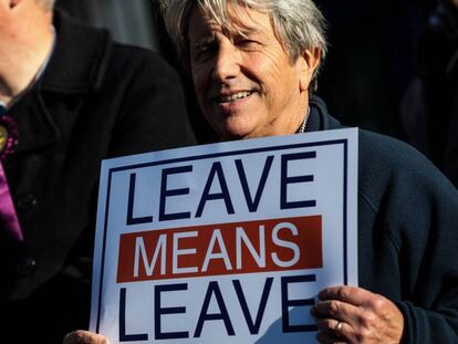 Una manifestante pro Brexit en Londres (RU), el pasado 14 de noviembre. 