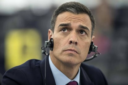 Pedro Sánchez, en una sesión del Parlamento Europeo el pasado enero.