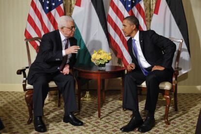 Encuentro entre el líder de los palestinos, Mahmud Abbas, y el presidente estadounidense Barack Obama.