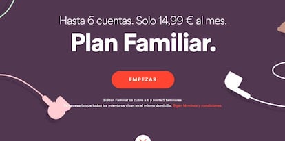 Plan familiar de Spotify