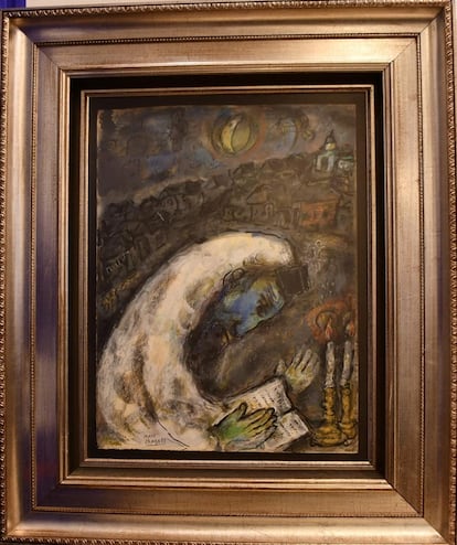 La pintura 'L'homme en priere' de Marc Chagall.