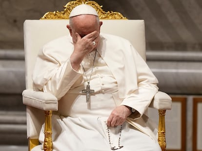 El papa Francisco, durante una homilia el Vaticano, este viernes.