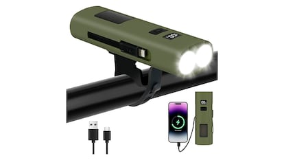 Luz bicicleta sobre fondo blanco.