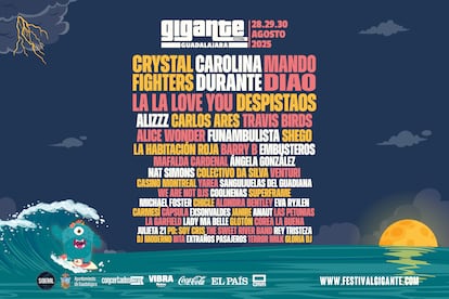 Este es el cartel oficial del Festival Gigante, que se celebrará del 28 al 30 de agosto en Guadalajara.