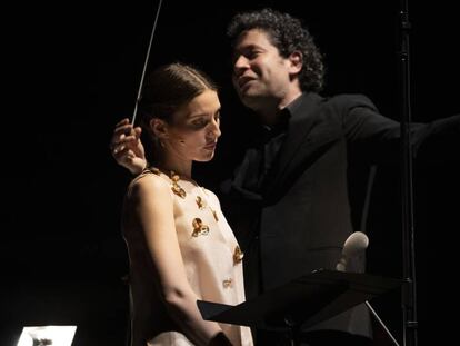María Valverde y Gustavo Dudamel, en su actuación el sábado en Peralada.