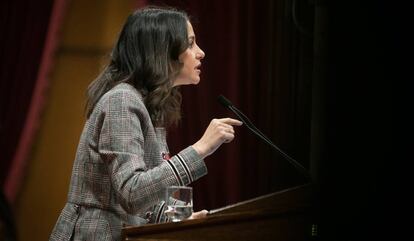 Inés Arrimadas, líder de l'oposició i de Ciutadans, en un moment del ple.