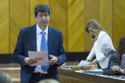 Juan Mar&iacute;n y Susana D&iacute;az, en el Parlamento andaluz. 