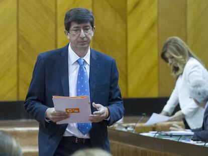 Juan Mar&iacute;n y Susana D&iacute;az, en el Parlamento andaluz. 