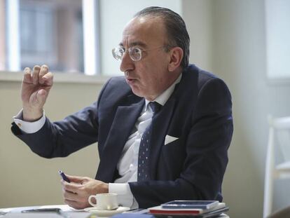 Jorge Domecq, director de la Agencia Europea de Defensa, durante la entrevista, el pasado martes.