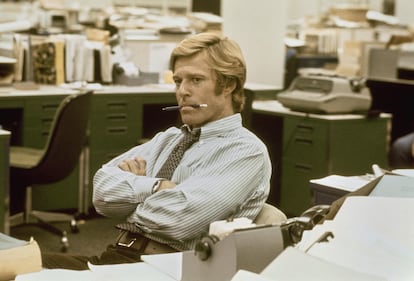 Robert Redford interpreta al periodista Bob Woodward en 'Todos los hombres del presidente' (1976). 