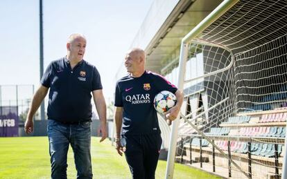 Naval y Ibarz, en la ciudad deportiva del Barcelona.