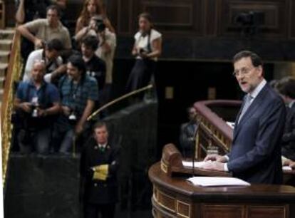 El presidente del Gobierno, Mariano Rajoy, durante una comparecencia ante el pleno del Congreso. EFE/Archivo