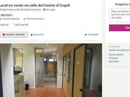 Imatge de l'anunci de la seu del PP al portal immobiliari Idealista.