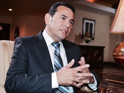 Jimmy Morales, durante la entrevista.