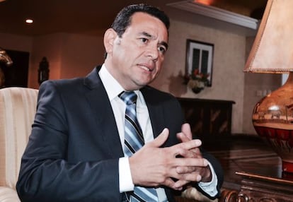 Jimmy Morales, durante la entrevista.