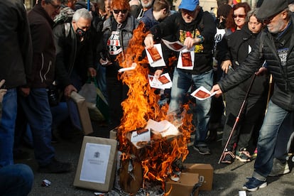 Manifestación convocada por los CDR contra el Día de la Constitución en Barcelona, en 2022.