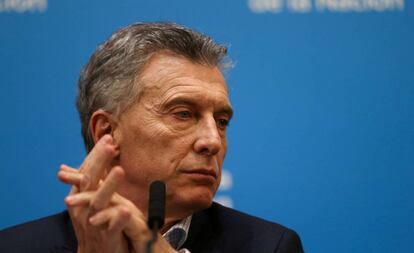 O presidente Mauricio Macri, depois da derrota eleitoral.