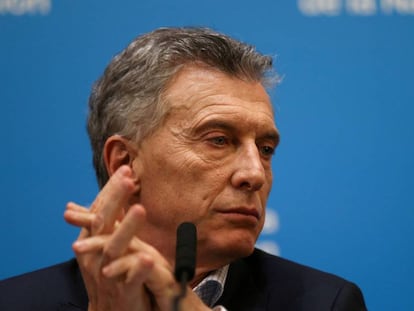 O presidente Mauricio Macri, depois da derrota eleitoral.