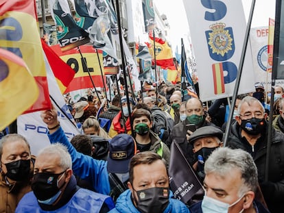 Manifestación el pasado 27 de noviembre en Madrid contra la reforma de la 'ley mordaza' convocada por Jusapol, Jupol y Jucil.