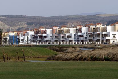 Una urbanización con campo de golf en la costa marroquí de la ciudad de Saida.