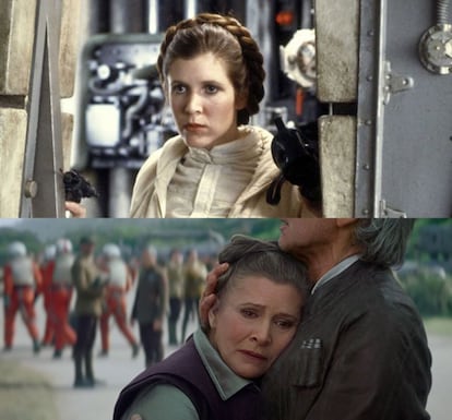 Carrie Fisher (1956) conseguiu o que nos anos setenta poderia parecer impensável: ser mais famosa por uma personagem interpretada por ela, a princesa Leia, que por ser filha do casal de sucesso de Hollywood formado pelo cantor Eddie Fisher (o mesmo que depois abandonou a família para se casar com Elizabeth Taylor) e Debbie Reynolds. Debutou como protagonista em Star Wars, que praticamente foi sua estreia no cinema. Só havia aparecido antes em um papel menor em Shampoo (1975). Desde a trilogia original não voltou a protagonizar outro filme, mas teve papéis importantes em Os Irmãos Cara-de-Pau (1980), Hannah e Suas Irmãs (1986) e Harry e Sally – Feitos Um para o Outro (1989). Pelo caminho, Fisher forjou uma carreira de roteirista e escritora, com destaque para a autobiográfica Lembranças de Hollywood (livro e roteiro do filme de 1980). A atriz soube aproveitar suas desgraças e sua complicada trajetória de vícios e transtorno bipolar escrevendo sempre abertamente sobre sua vida.