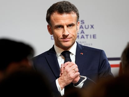 Emmanuel Macron, presidente de Francia, el 16 de marzo.
