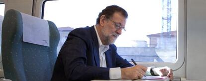 Mariano Rajoy, president del Partit Popular i president en funcions del Govern, rumb cap a Zamora.