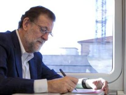Mariano Rajoy, president del Partit Popular i president en funcions del Govern, rumb cap a Zamora.