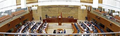 Panorámica del hemiciclo de la Asamblea de Madrid.