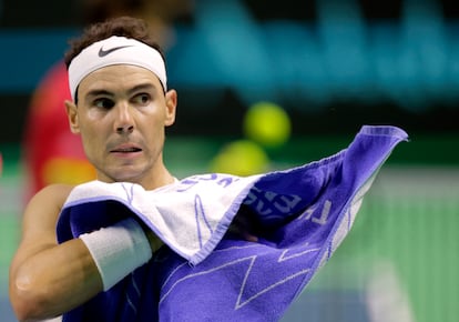 Nadal en el Palacio de Deportes Jose Maria Martin Carpena Arena de Malaga.