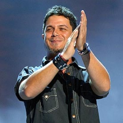 Alejandro Sanz, el pasado viernes, durante el concierto inaugural de su gira española en A Coruña.