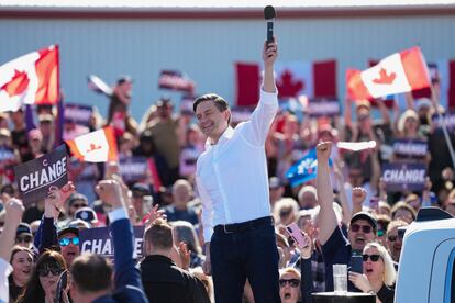 Pierre Poilievre en Ontario, el 27 de abril 2025.