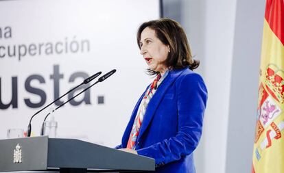 La ministra de Defensa, Margarita Robles, en La Moncloa.