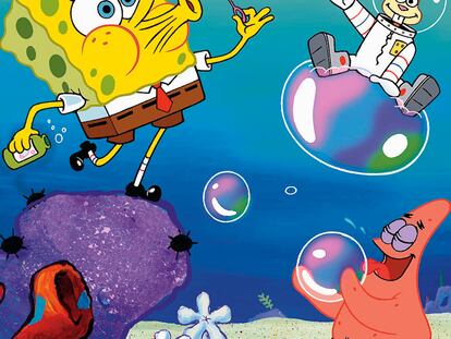 <b>Las tardes con dibujos han desaparecido en favor de los canales temáticos de la TDT. Hoy se mezclan acción, humor y personajes adolescentes. En la imagen Bob Esponja.</b>