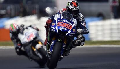 Jorge Lorenzo durante los entrenamientos, en Phillip Island, Australia.