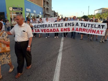 Manifestación de la cooperativa de L' Aldea, Tarragona.