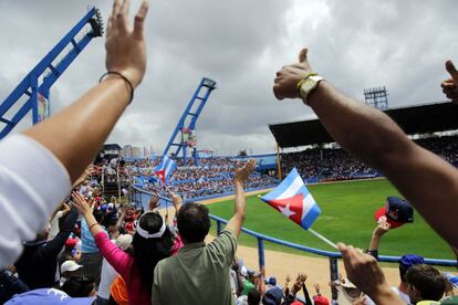 Ambiente en el estadio anes de empezar el partido.