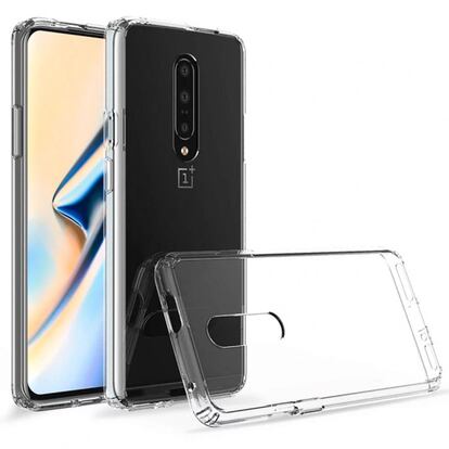 El presunto OnePlus 7 con su carcasa y el orificio para la cámara en la parte superior