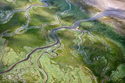 Vista aérea de la isla de Schiermonnikoog.