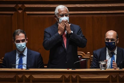 El primer ministro António Costa, el miércoles en la Asamblea de la República donde se tumbaron sus presupuestos para 2022.