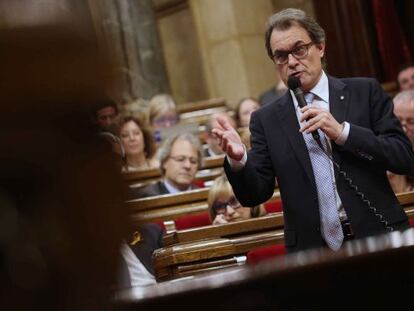 Artur Mas aquest dimecres al Parlament.