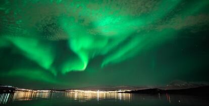 Una aurora boreal en Noruega.