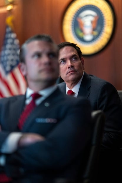 Pete Hegseth, secretario de Defensa, y Marco Rubio, secretario de Estado, en la Casa Blanca.