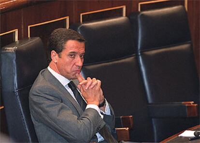 El ministro de Trabajo, Eduardo Zaplana, en una sesión del Congreso.