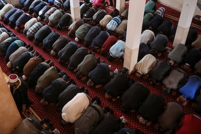 Musulmanes rezando en Zemum, Belgrado.