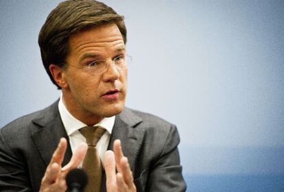 Mark Rutte, el primer ministro holandés, durante una rueda de prensa en La Haya