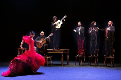 Olga Pericet, en la representación de su obra 'La espina que soñó con ser flor o la flor que soñó con ser bailaora' en el Teatro Central, el 11 de septiembre.