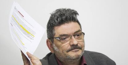 El presidente de afectados por la hepatitis C este jueves.