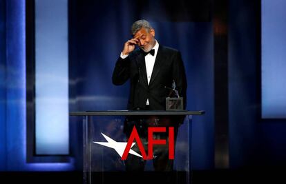 El actor George Clooney durante la gala en que fue premiado.