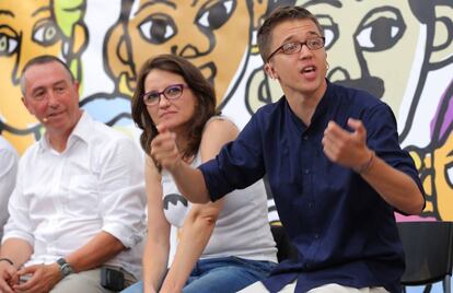 Baldoví, Oltra y Errejon este domingo en Valencia.